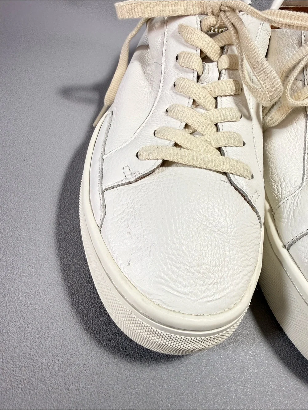 Soludos Ibiza White Leather Casual Lace-Up Platform Sneakers